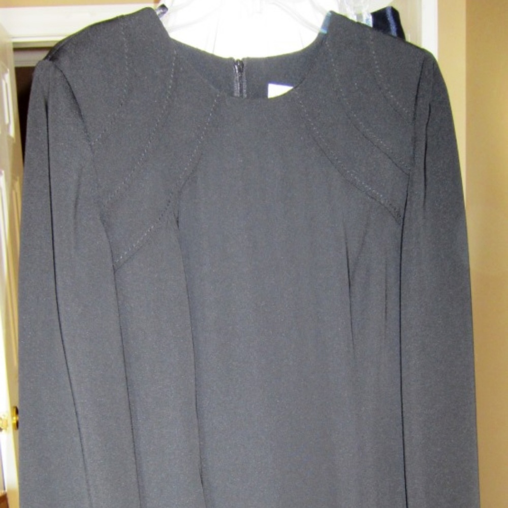 NWT Julian Taylor Black Dress 10P Long Sleeve LBD